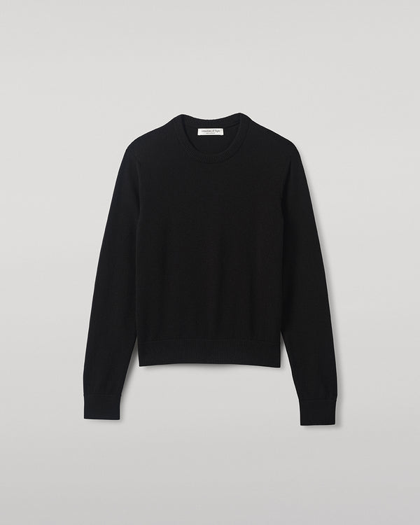 Johnstons Of Elgin Classic Cashmere Black Round Neck Jumper
