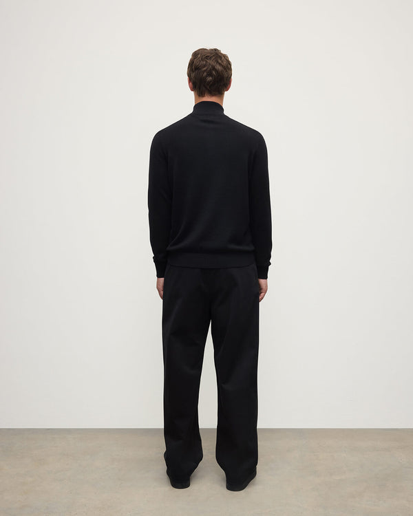 Johnstons Of Elgin Classic Cashmere Black Zip Neck Jumper