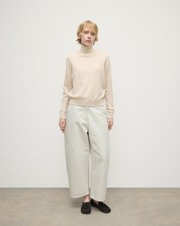 johnstons of elgin Classic Cashmere Cream Roll Neck Jumper