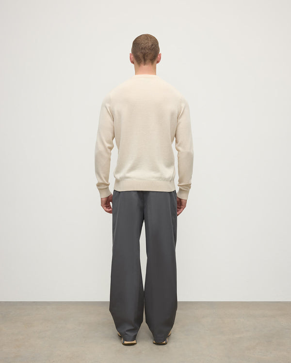 Johnstons Of Elgin Classic Cashmere Cream Round Neck Jumper