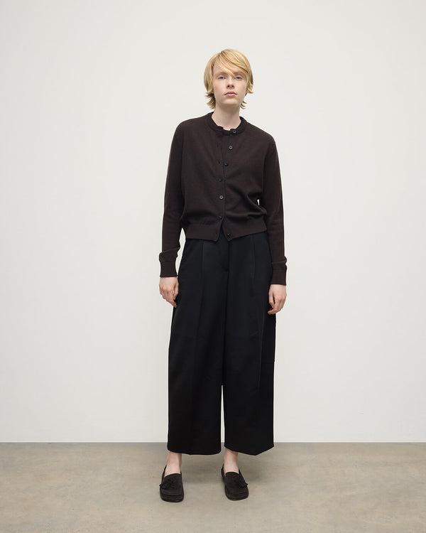 johnstons of elgin Classic Cashmere Dark Brown Cardigan