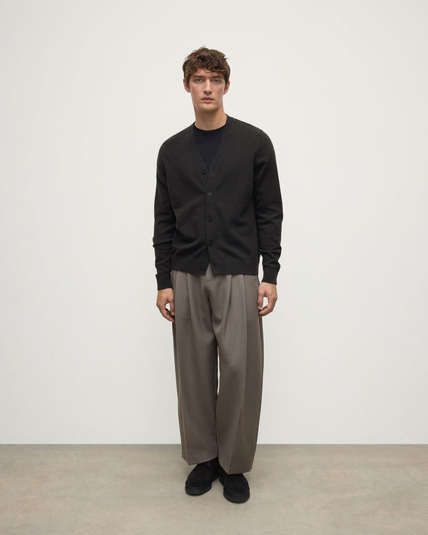 johnstons of elgin Classic Cashmere Dark Grey Cardigan