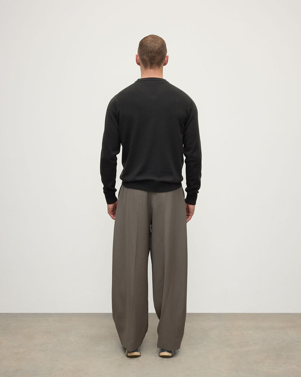 Johnstons Of Elgin Classic Cashmere Dark Grey V Neck Jumper