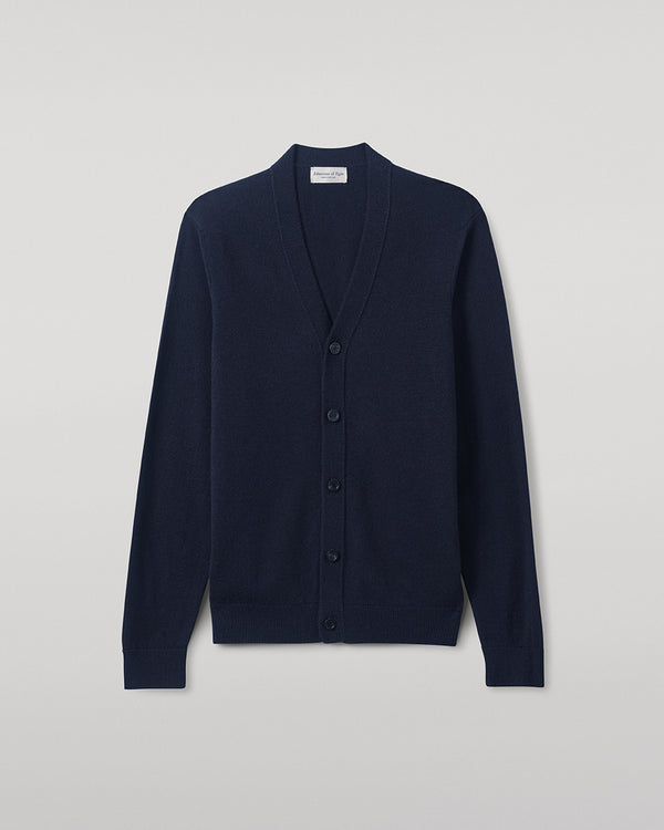 Johnstons Of Elgin Classic Cashmere Dark Navy Cardigan