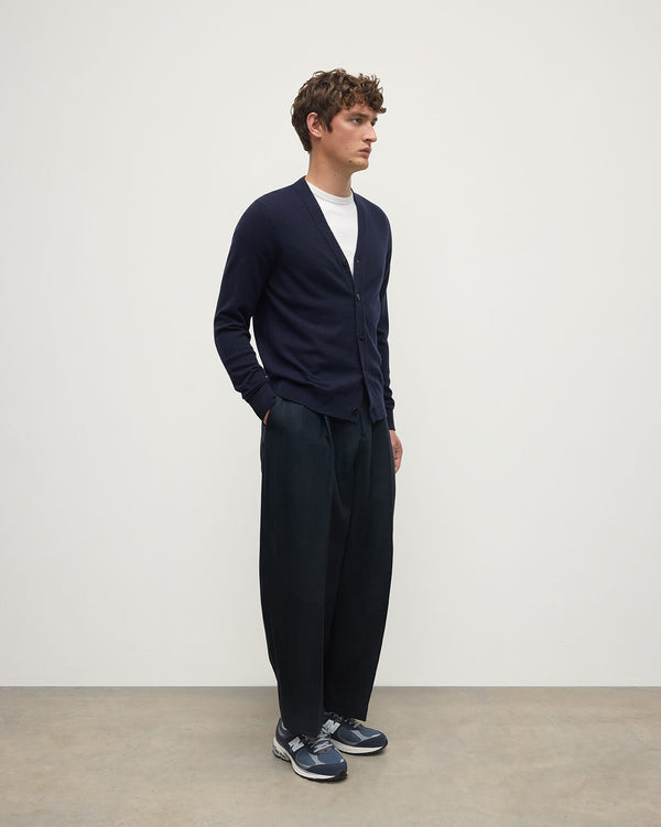 Johnstons Of Elgin Classic Cashmere Dark Navy Cardigan