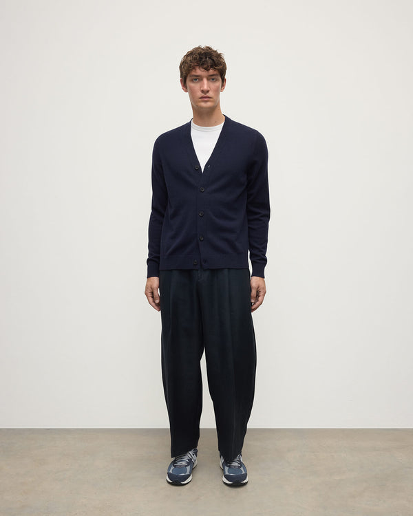 johnstons of elgin Classic Cashmere Dark Navy Cardigan