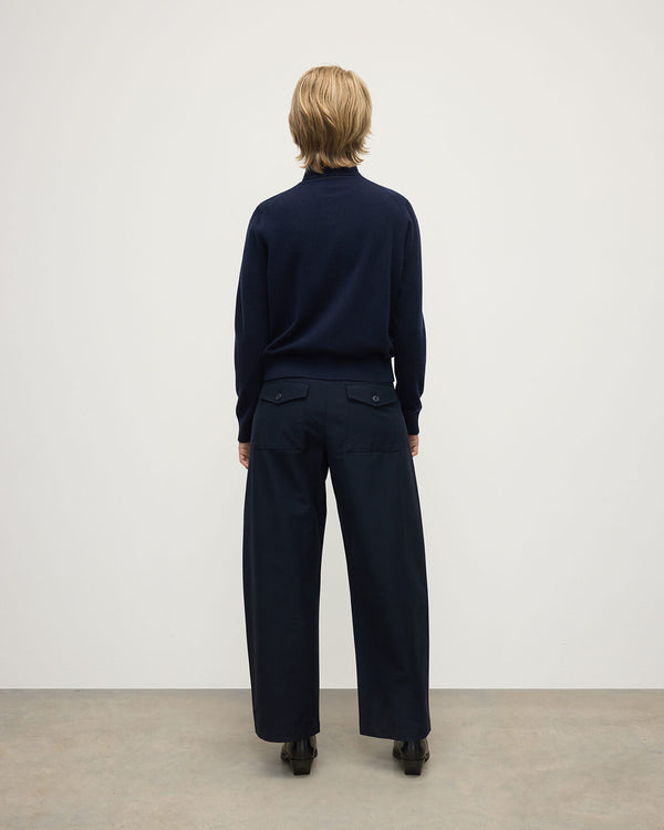 Johnstons Of Elgin Classic Cashmere Dark Navy Roll Neck Jumper