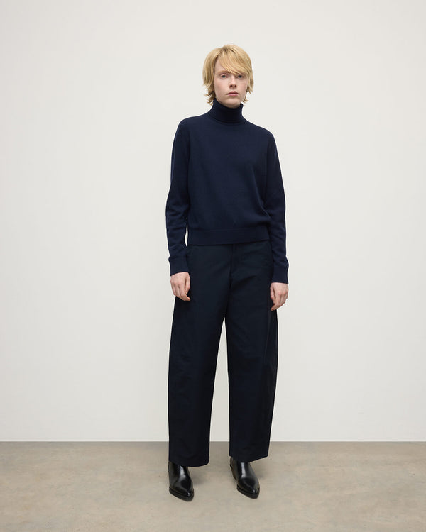 johnstons of elgin Classic Cashmere Dark Navy Roll Neck Jumper