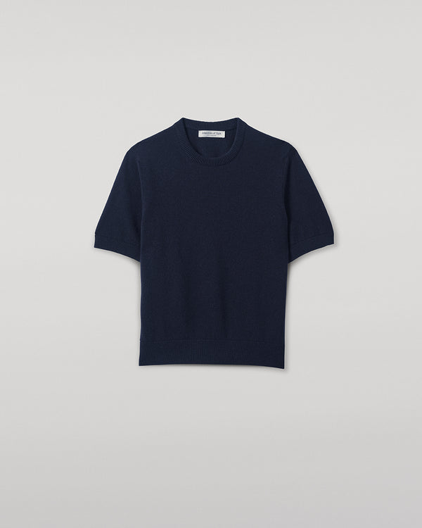 Johnstons Of Elgin Classic Cashmere Dark Navy T-shirt