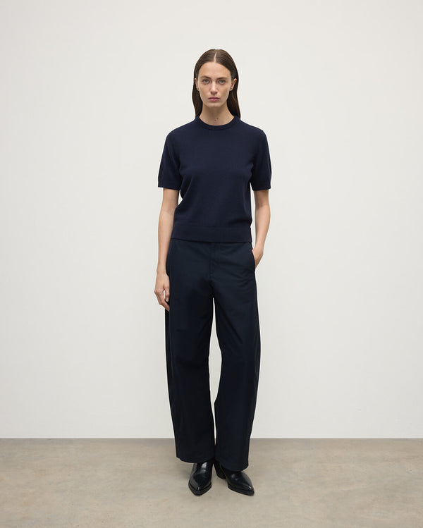 johnstons of elgin Classic Cashmere Dark Navy T-shirt