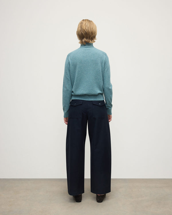 Johnstons Of Elgin Classic Cashmere Green Roll Neck Jumper