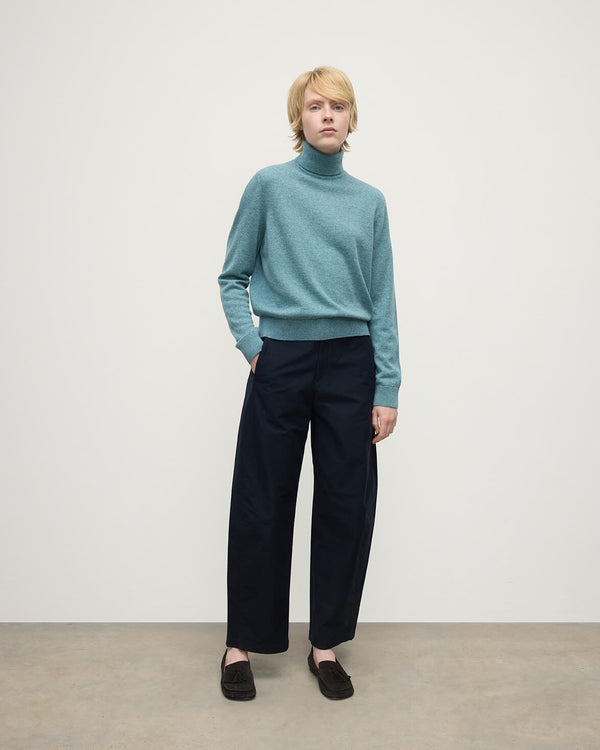 johnstons of elgin Classic Cashmere Green Roll Neck Jumper