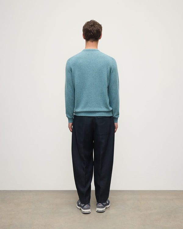 Johnstons Of Elgin Classic Cashmere Green Round Neck Jumper