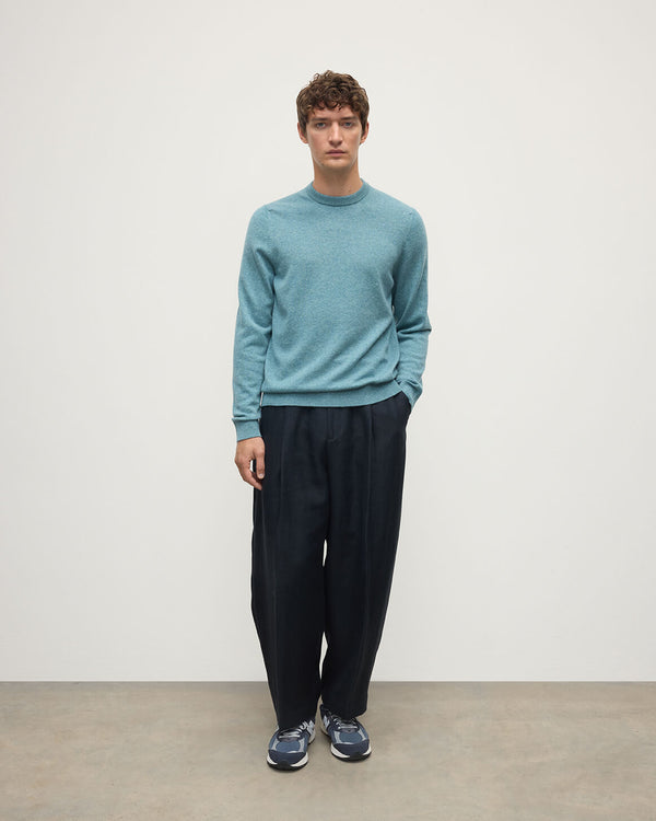 johnstons of elgin Classic Cashmere Green Round Neck Jumper