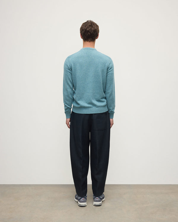 Johnstons Of Elgin Classic Cashmere Green V Neck Jumper