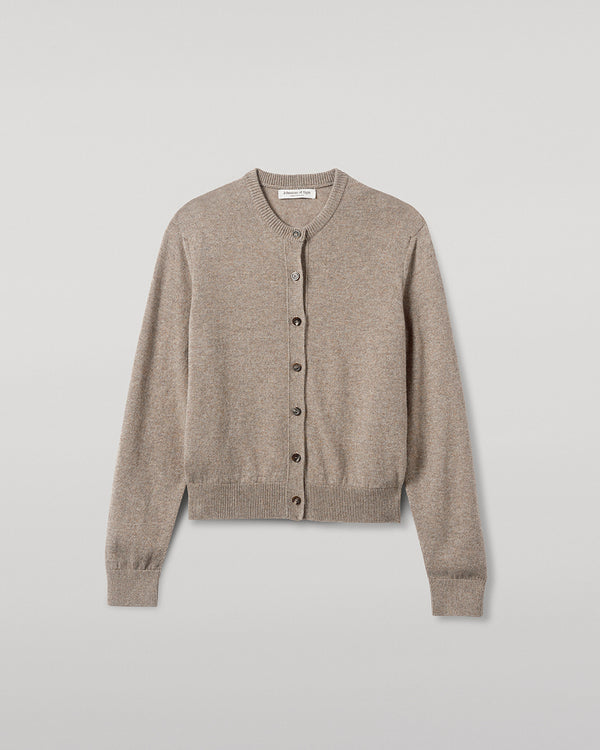 Johnstons Of Elgin Classic Cashmere Light Brown Cardigan