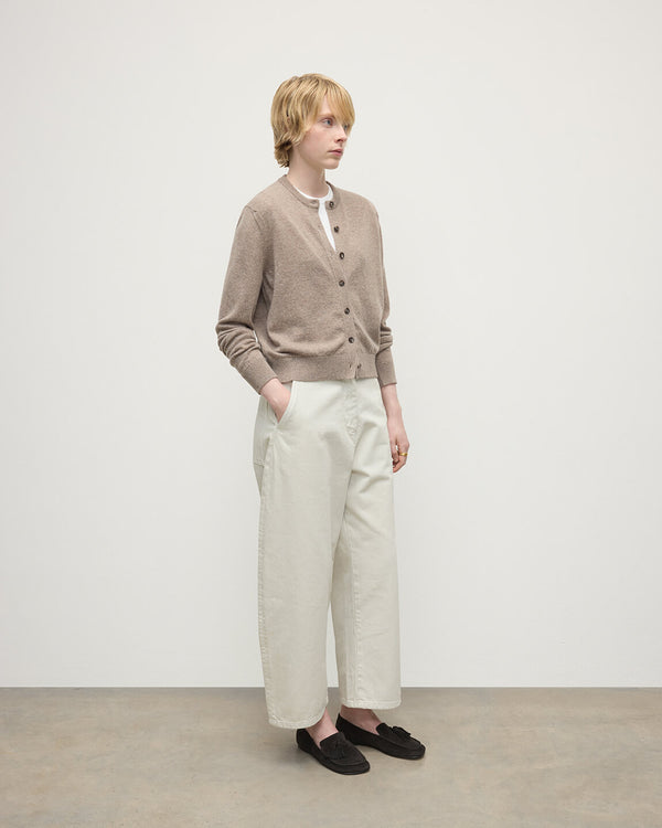 Johnstons Of Elgin Classic Cashmere Light Brown Cardigan