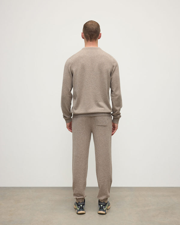 Johnstons Of Elgin Classic Cashmere Light Brown Round Neck Jumper