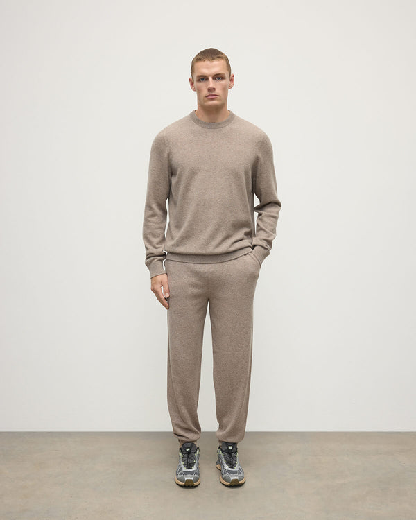 johnstons of elgin Classic Cashmere Light Brown Round Neck Jumper