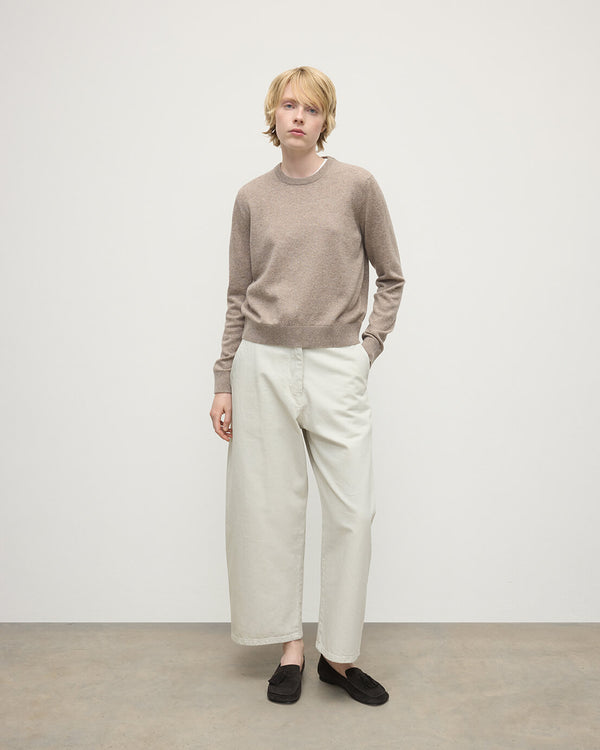 johnstons of elgin Classic Cashmere Light Brown Round Neck Jumper