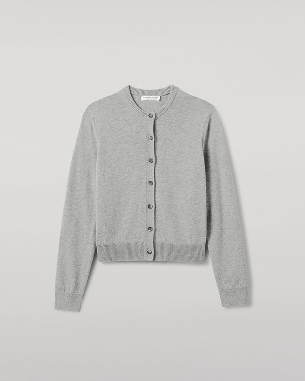 Johnstons Of Elgin Classic Cashmere Light Grey Cardigan