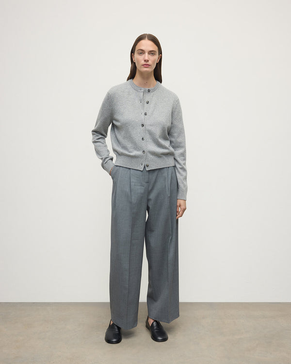 johnstons of elgin Classic Cashmere Light Grey Cardigan