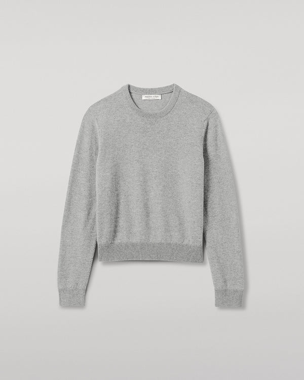 Johnstons Of Elgin Classic Cashmere Light Grey Round Neck Jumper