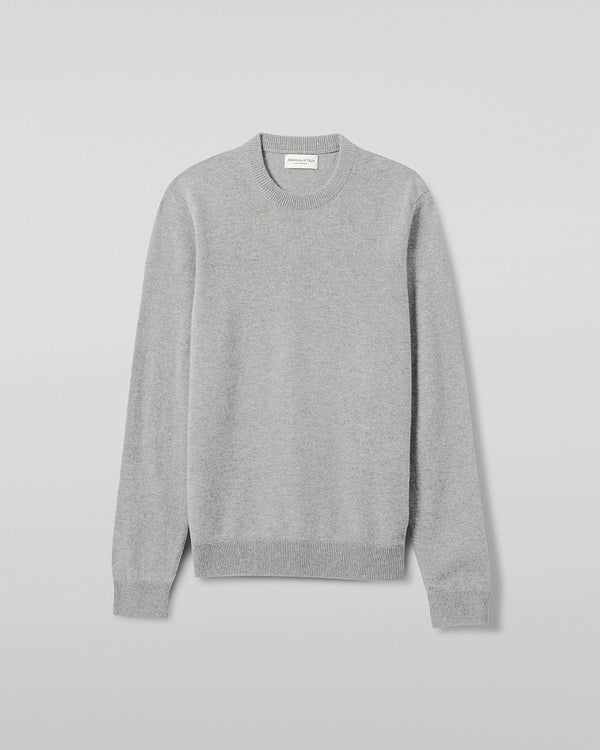 Johnstons Of Elgin Classic Cashmere Light Grey Round Neck Jumper