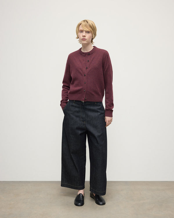 johnstons of elgin Classic Cashmere Purple Cardigan