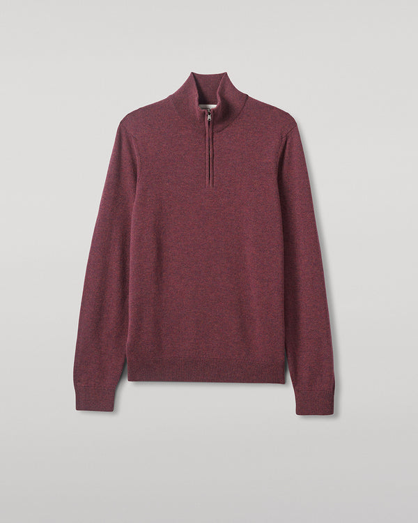 Johnstons Of Elgin Classic Cashmere Purple Zip Neck Jumper