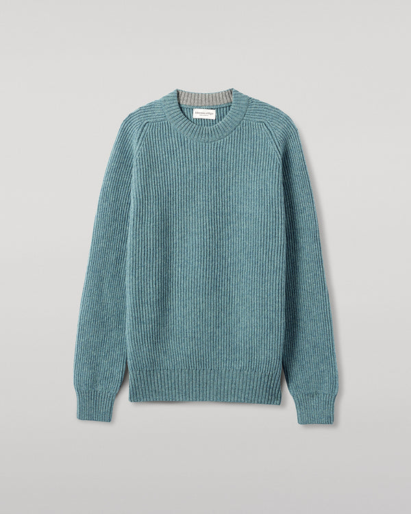 Johnstons Of Elgin Contrast Neck Green Cashmere Jumper