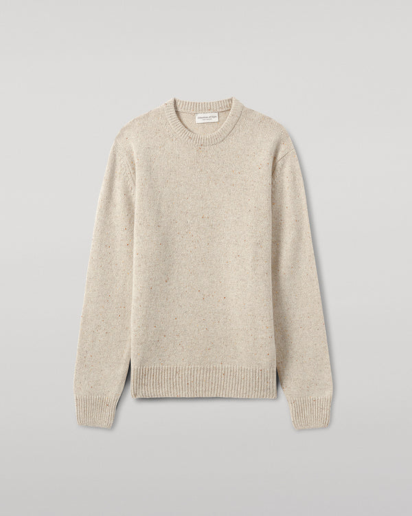 Johnstons Of Elgin Cream Donegal Cashmere Marl Jumper