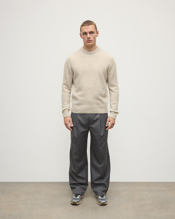 johnstons of elgin Cream Donegal Cashmere Marl Jumper