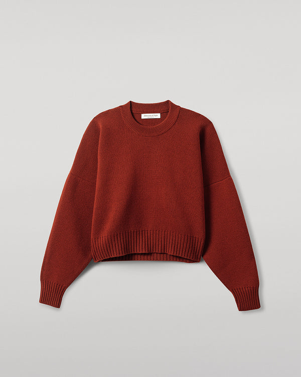 Johnstons Of Elgin Cropped Milano Dark Red Cashmere Jumper