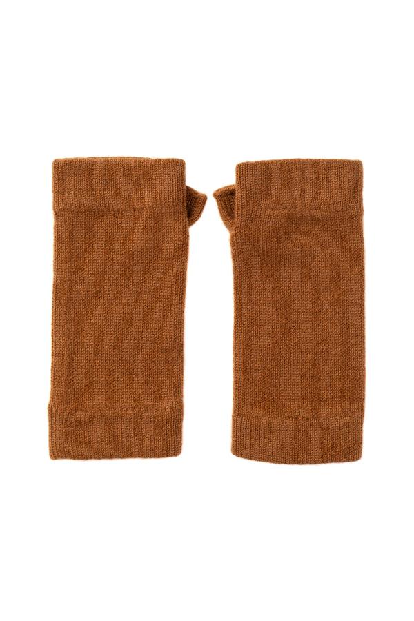 johnstons of elgin Dark Camel Cashmere Wrist Warmers