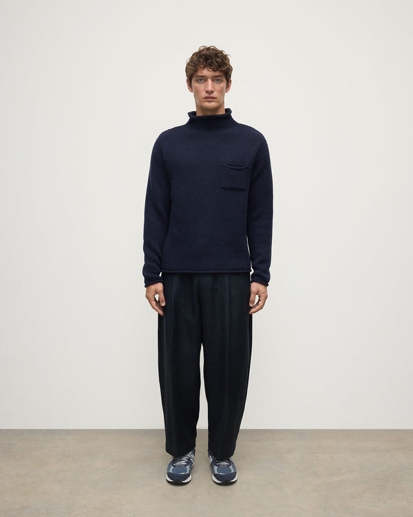 johnstons of elgin Dark Navy Cashmere Turtleneck Jumper