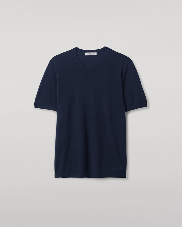 Johnstons Of Elgin Dark Navy Superfine Cashmere T-Shirt