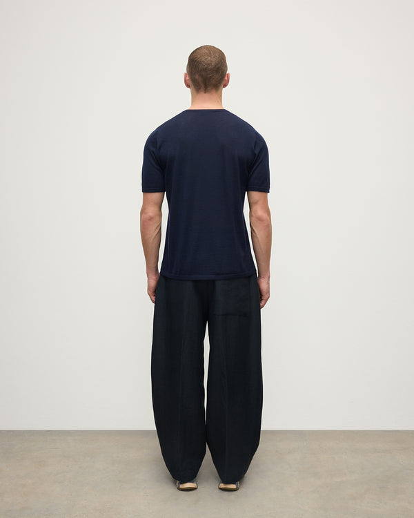 Johnstons Of Elgin Dark Navy Superfine Cashmere T-Shirt