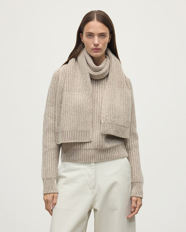 Johnstons Of Elgin Donegal Cashmere Cream Knitted Scarf