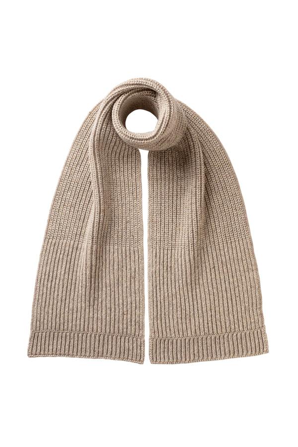 johnstons of elgin Donegal Cashmere Cream Knitted Scarf