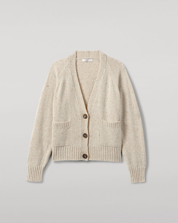 Johnstons Of Elgin Donegal Cashmere Cream V Neck Cardigan