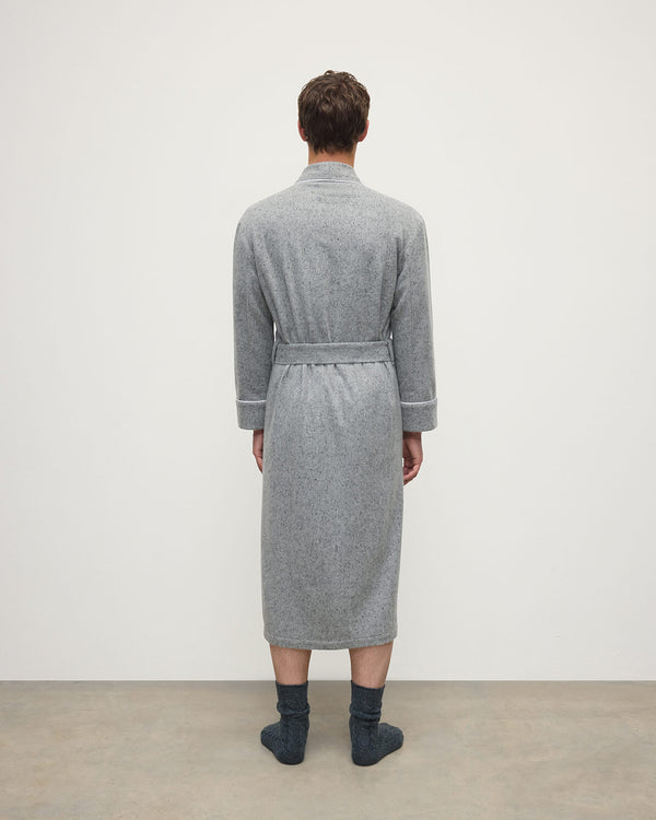 Johnstons Of Elgin Donegal Cashmere Grey Dressing Gown