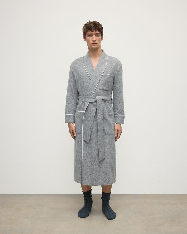 johnstons of elgin Donegal Cashmere Grey Dressing Gown