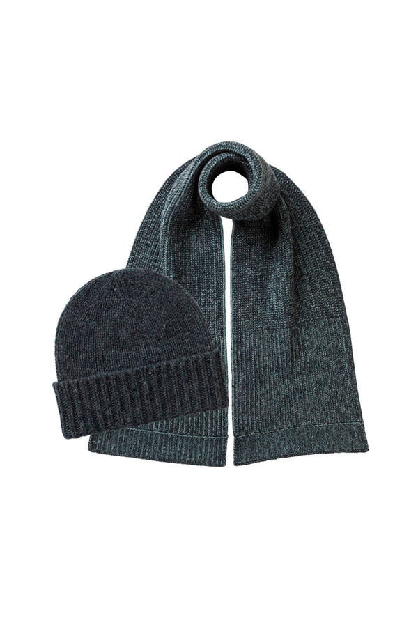 johnstons of elgin Donegal Cashmere Grey Hat & Scarf Gift Set