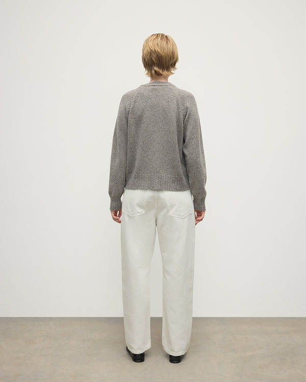 Johnstons Of Elgin Donegal Cashmere Grey V Neck Cardigan