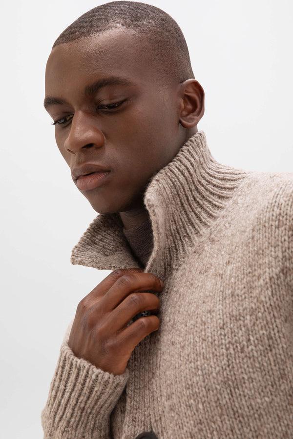 Johnstons Of Elgin Donegal Cashmere Light Brown Cardigan