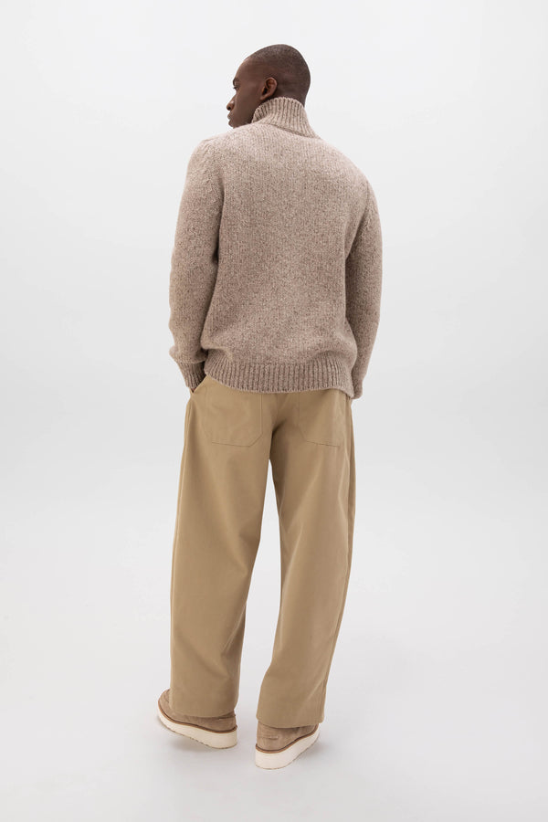 Johnstons Of Elgin Donegal Cashmere Light Brown Cardigan