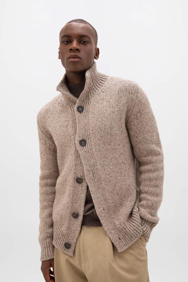 johnstons of elgin Donegal Cashmere Light Brown Cardigan