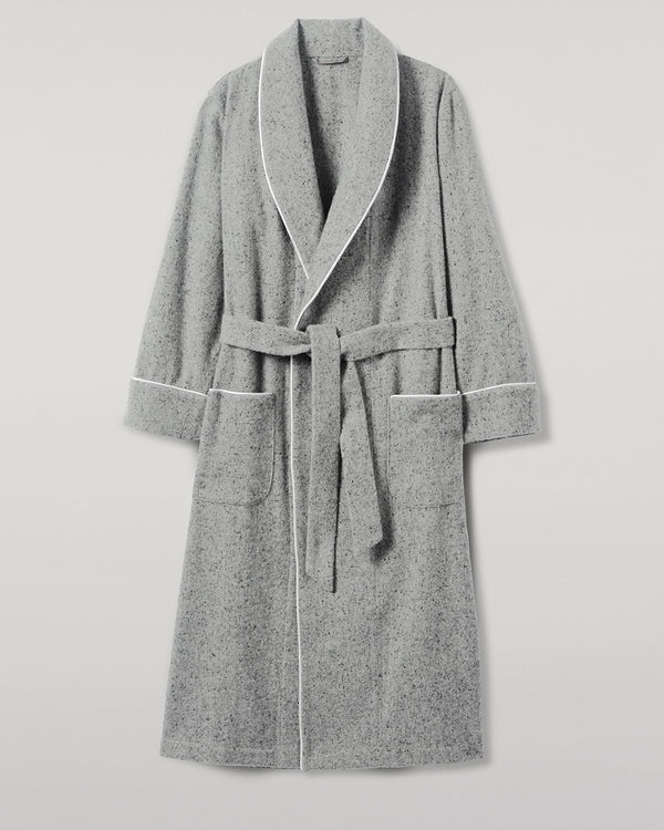 Johnstons Of Elgin Donegal Cashmere Light Grey Dressing Gown