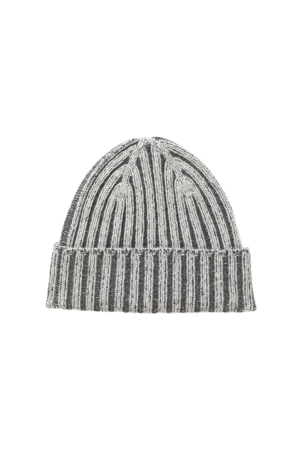johnstons of elgin Donegal Cashmere Rib Grey Beanie